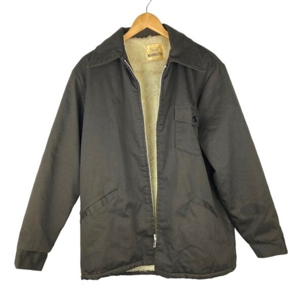 Sears Men's Vintage Brown Wearmaster Full Zip Sherpa Lined Work Jacket US M - Picture 5 of 11